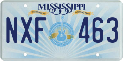 MS license plate NXF463