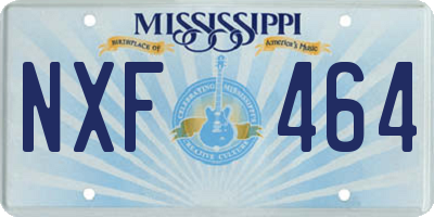 MS license plate NXF464