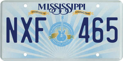 MS license plate NXF465