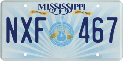 MS license plate NXF467