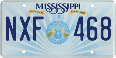 MS license plate NXF468