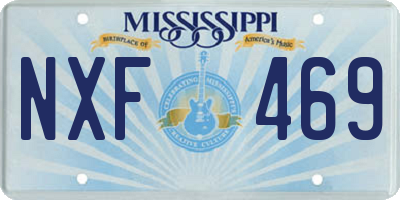 MS license plate NXF469