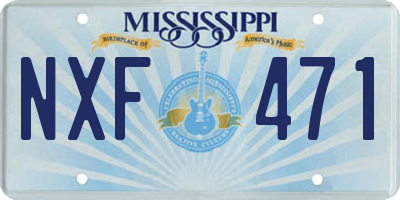 MS license plate NXF471