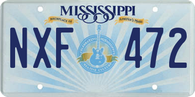 MS license plate NXF472
