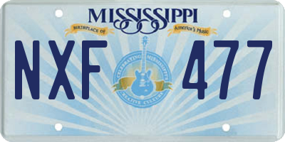 MS license plate NXF477