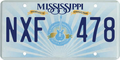 MS license plate NXF478