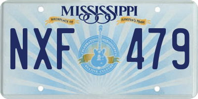 MS license plate NXF479