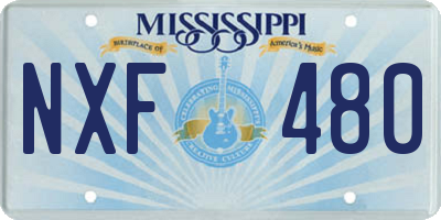 MS license plate NXF480