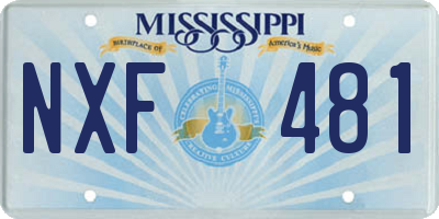 MS license plate NXF481