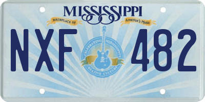 MS license plate NXF482