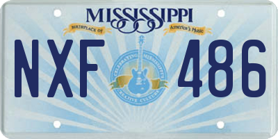 MS license plate NXF486