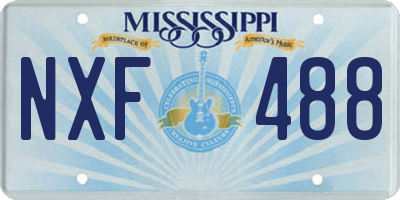 MS license plate NXF488