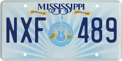 MS license plate NXF489