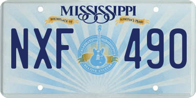 MS license plate NXF490