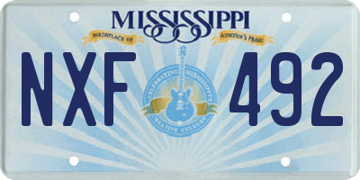 MS license plate NXF492