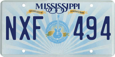 MS license plate NXF494