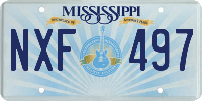 MS license plate NXF497