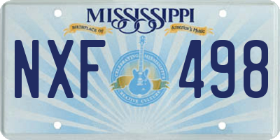 MS license plate NXF498