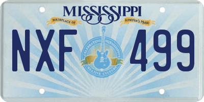 MS license plate NXF499