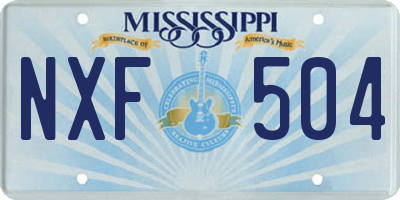 MS license plate NXF504
