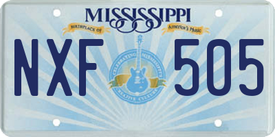 MS license plate NXF505