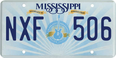 MS license plate NXF506