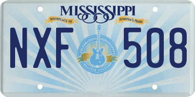 MS license plate NXF508