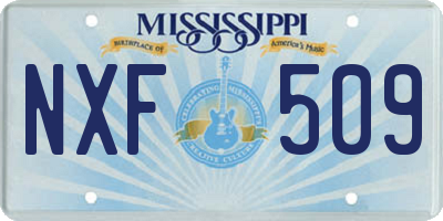 MS license plate NXF509