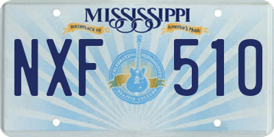 MS license plate NXF510