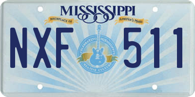 MS license plate NXF511