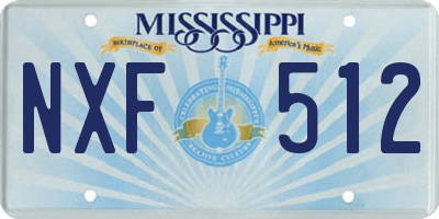 MS license plate NXF512