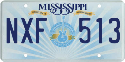 MS license plate NXF513