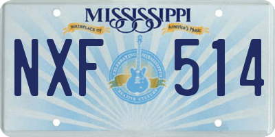 MS license plate NXF514