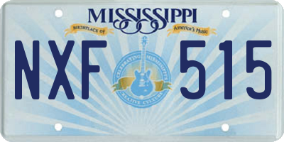 MS license plate NXF515