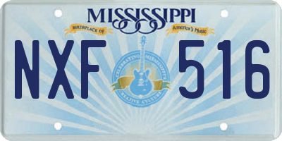 MS license plate NXF516