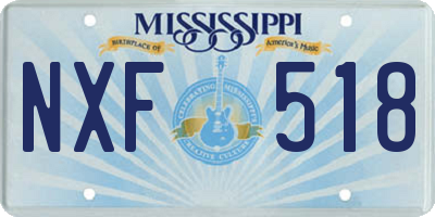 MS license plate NXF518
