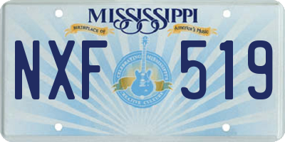 MS license plate NXF519