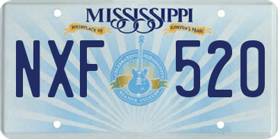 MS license plate NXF520