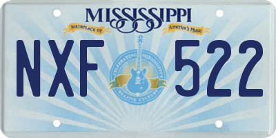 MS license plate NXF522