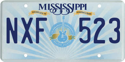 MS license plate NXF523