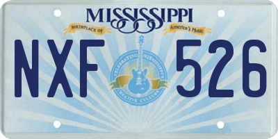MS license plate NXF526
