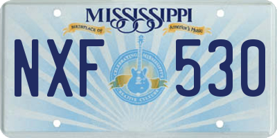 MS license plate NXF530