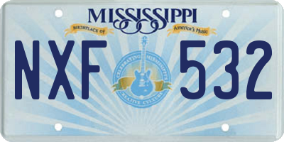 MS license plate NXF532