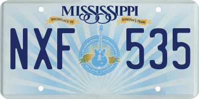 MS license plate NXF535