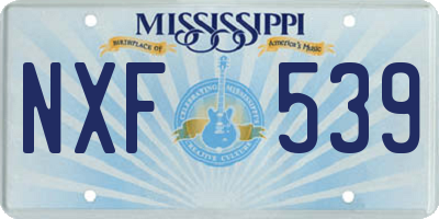 MS license plate NXF539