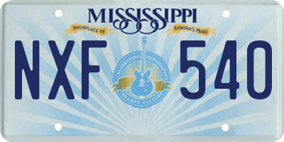 MS license plate NXF540
