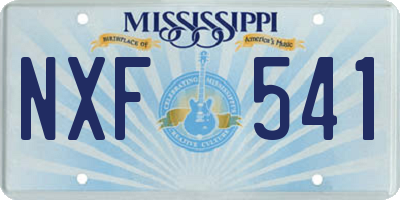 MS license plate NXF541