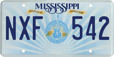 MS license plate NXF542
