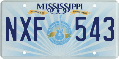 MS license plate NXF543