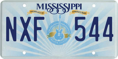 MS license plate NXF544